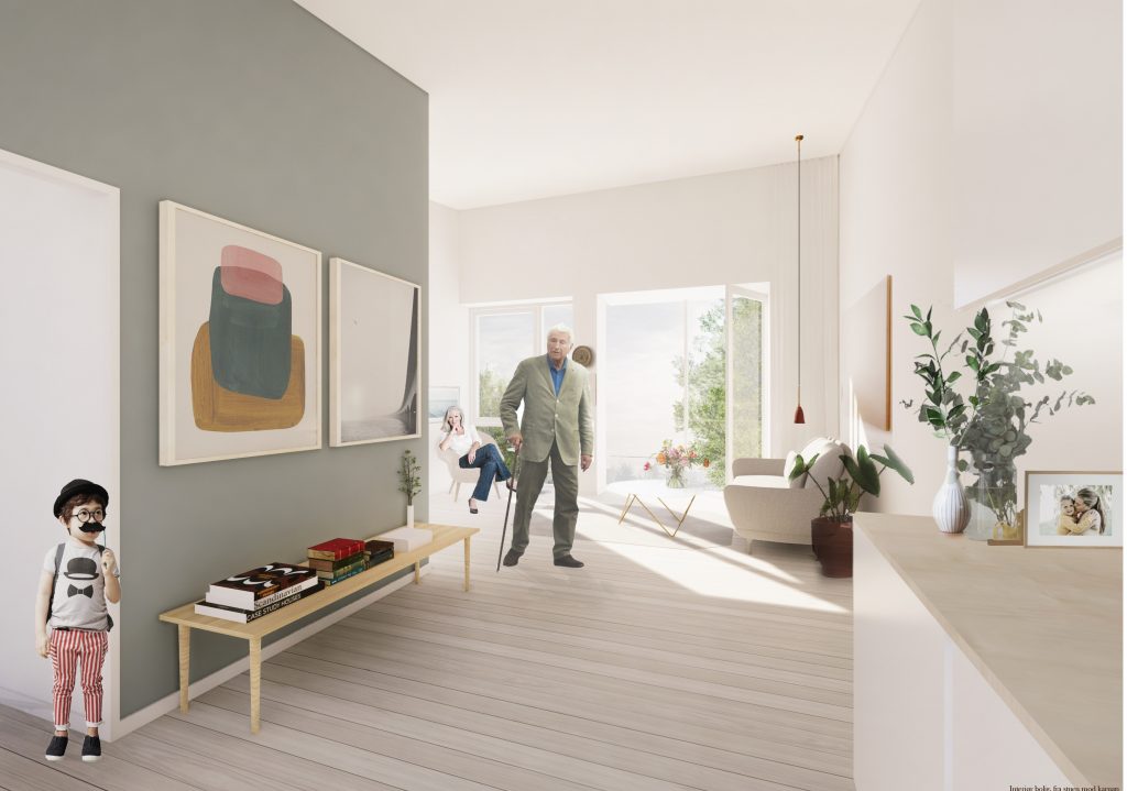 Interieur fra bolig med karnap