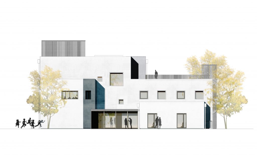 Ankomst vestfacade mod Carlsbergvej