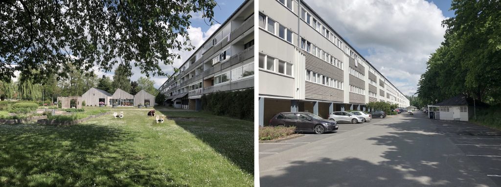 Eksisterende forhold_Blok F set fra have og gadesiden